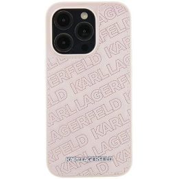 Karl Lagerfeld dygsniuotas K modelio dėklas iPhone 15 Plus / 14 Plus - rožinis