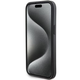 Karl Lagerfeld Gripstand Saffiano Choupette Pins dėklas iPhone 15 - juodas