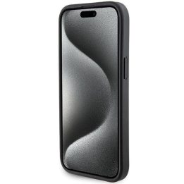 Karl Lagerfeld Gripstand Saffiano Karl&Choupette Pins dėklas iPhone 15 - juodas