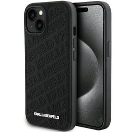 Karl Lagerfeld dygsniuotas K modelio dėklas iPhone 15 - juodas
