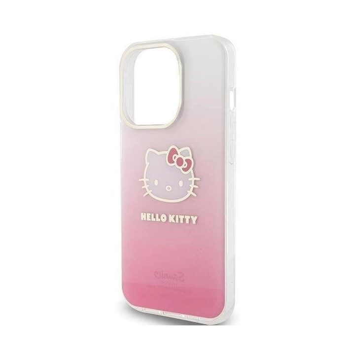 Hello Kitty IML Gradient Electrop Kitty Head dėklas iPhone 14 Pro Max - rožinis