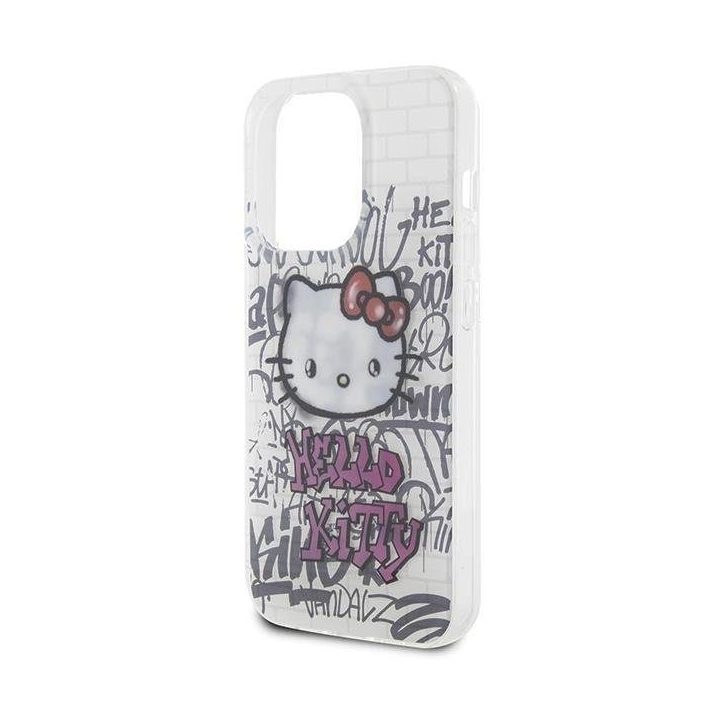 Hello Kitty IML Kitty On Bricks graffiti dėklas iPhone 14 Pro Max - baltas