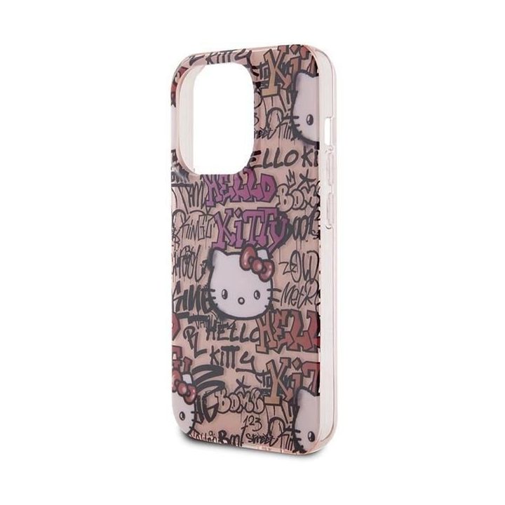 Hello Kitty IML Žymos Graffiti dėklas iPhone 14 Pro Max - rožinis