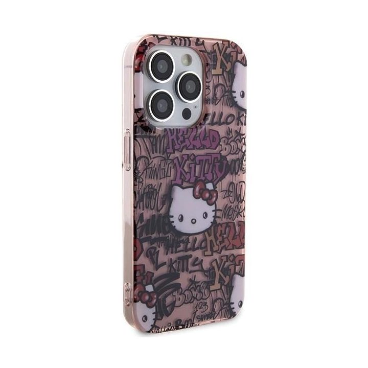 Hello Kitty IML Žymos Graffiti dėklas iPhone 14 Pro Max - rožinis