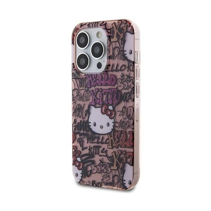 Hello Kitty IML Žymos Graffiti dėklas iPhone 14 Pro Max - rožinis