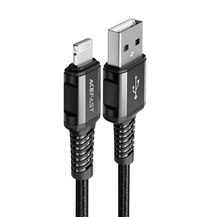 Acefast kabelis MFI USB - Lightning 1,2 m, 2,4 A, juodas (C1-02 black)
