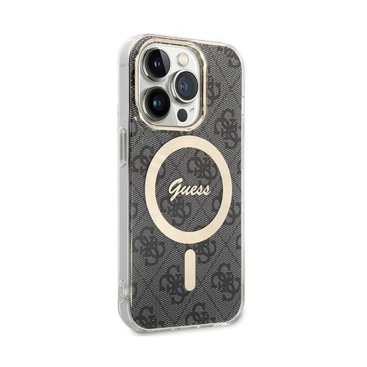 Guess IML 4G MagSafe dėklas iPhone 15 Pro - juodas
