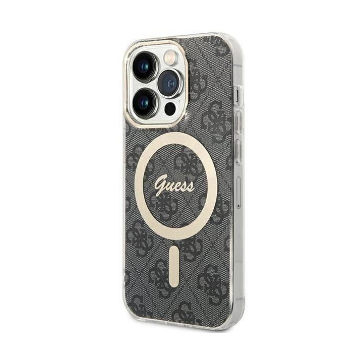 Guess IML 4G MagSafe dėklas iPhone 15 Pro - juodas