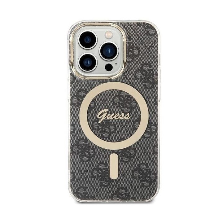 Guess IML 4G MagSafe dėklas iPhone 15 Pro - juodas