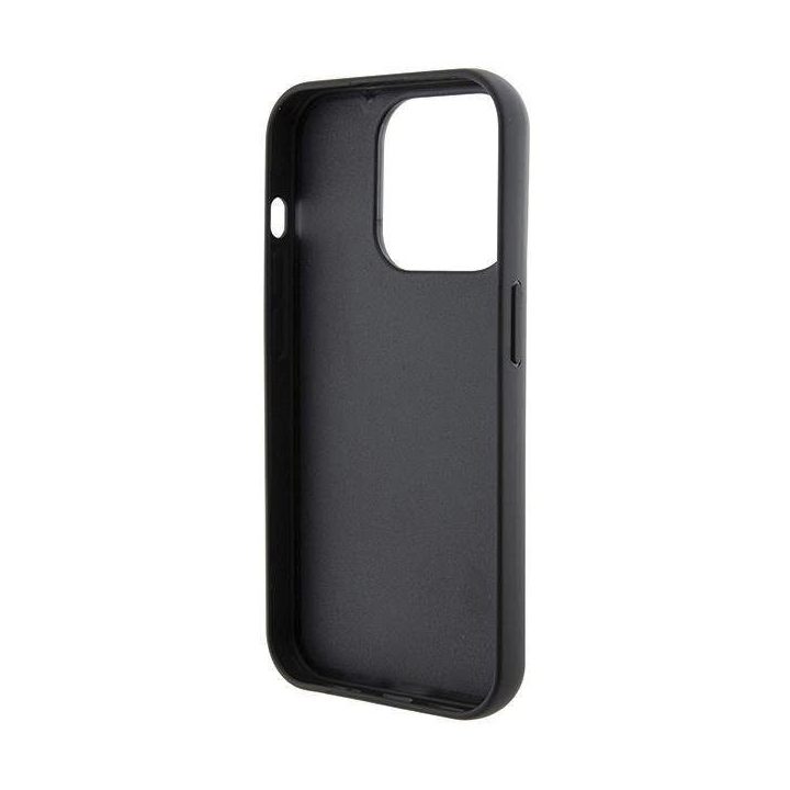 Karl Lagerfeld Gripstand Saffiano Choupette Pins dėklas iPhone 15 Pro - juodas