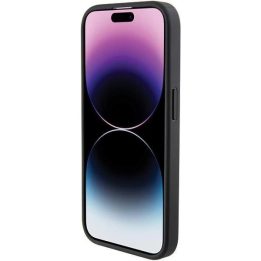 Karl Lagerfeld dygsniuotas K modelio dėklas iPhone 15 Pro - juodas