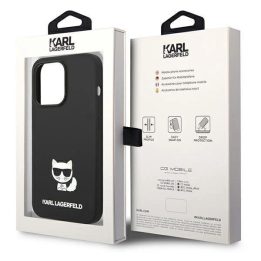 Karl Lagerfeld KLHCP14XSLCTBK iPhone 14 Pro Max 6,7 deklas juodas / juodas silikoninis Choupette korpusas