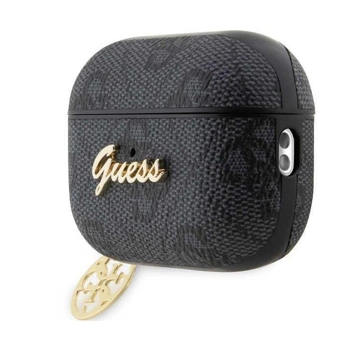 Guess GUAP2G4GSMK AirPods Pro 2 dangtelis juodas/juodas 4G Charm kolekcija