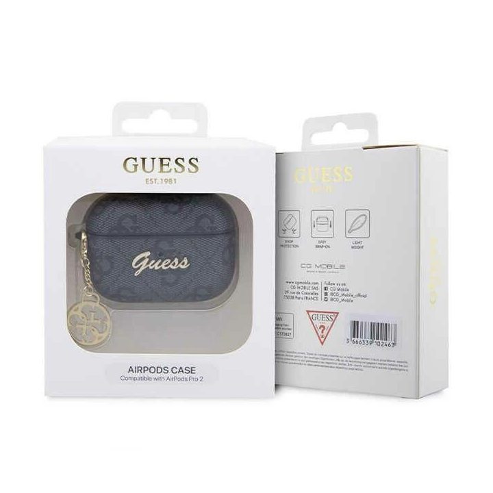 Guess GUAP2G4GSMK AirPods Pro 2 dangtelis juodas/juodas 4G Charm kolekcija