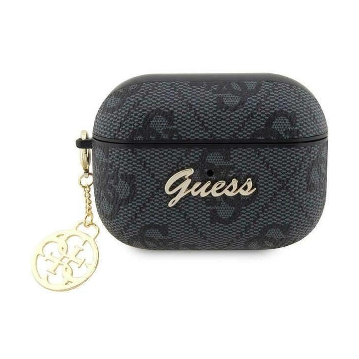 Guess GUAP2G4GSMK AirPods Pro 2 dangtelis juodas/juodas 4G Charm kolekcija