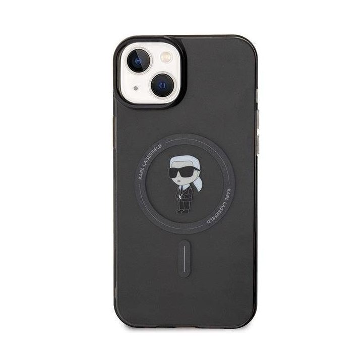 Karl Lagerfeld IML Ikonik MagSafe dėklas iPhone 15 Plus - juodas