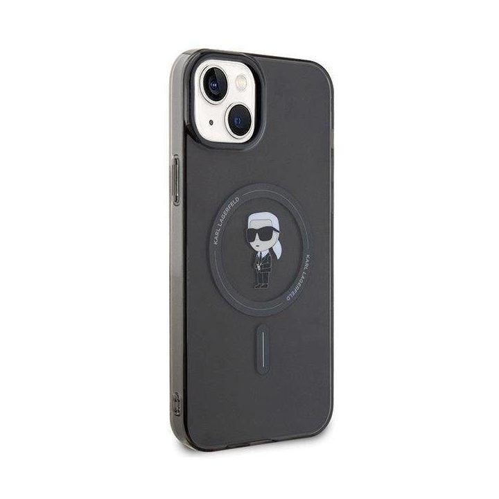Karl Lagerfeld IML Ikonik MagSafe dėklas iPhone 15 Plus - juodas
