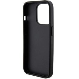 Guess Grip Stand 4G Saffiano Strass dėklas iPhone 15 Pro Max - juodas