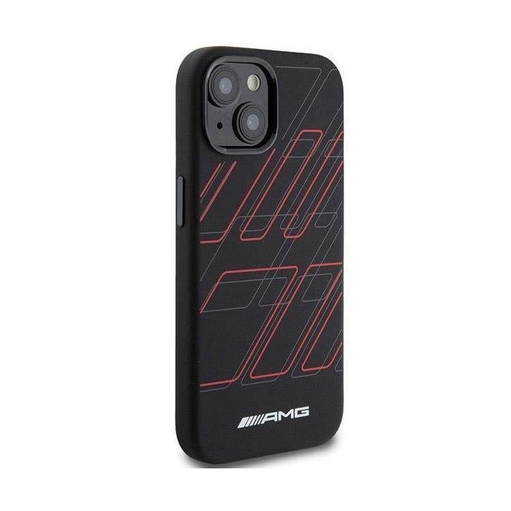 AMG silikoninis didelių rombų rašto MagSafe dėklas iPhone 15/14/13 - juodas