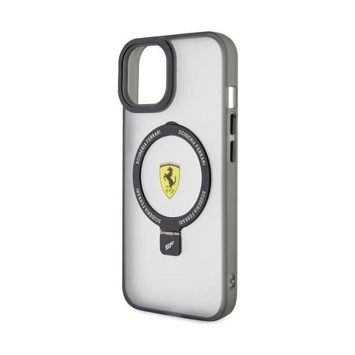 Ferrari Ring Stand 2023 kolekcijos MagSafe dėklas iPhone 15 Plus / 14 Plus - skaidrus
