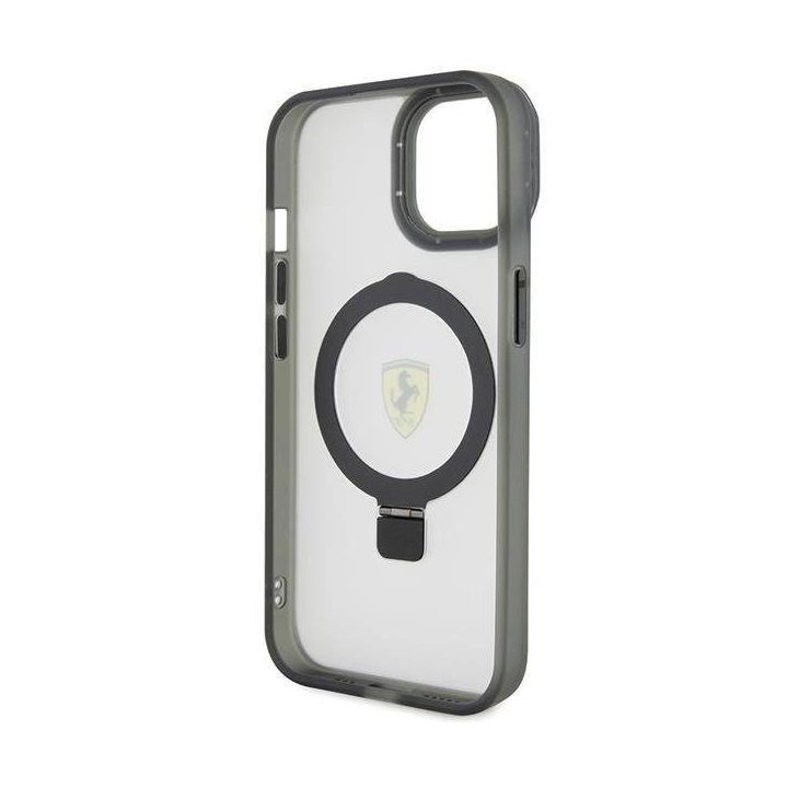 Ferrari Ring Stand 2023 kolekcijos MagSafe dėklas iPhone 15 Plus / 14 Plus - skaidrus