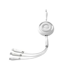 S C / Lightning / microUSB 1 m ilgio kabelis - baltas