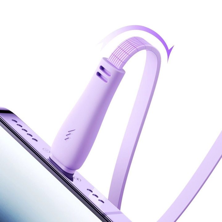 S C / Lightning / microUSB 1 m ilgio laidas - violetinės spalvos