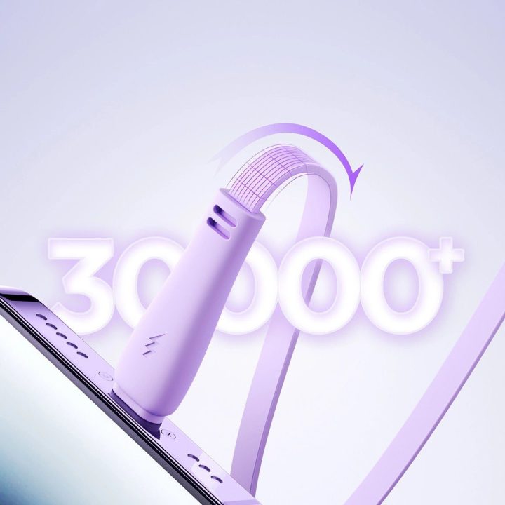 S C / Lightning / microUSB 1 m ilgio laidas - violetinės spalvos