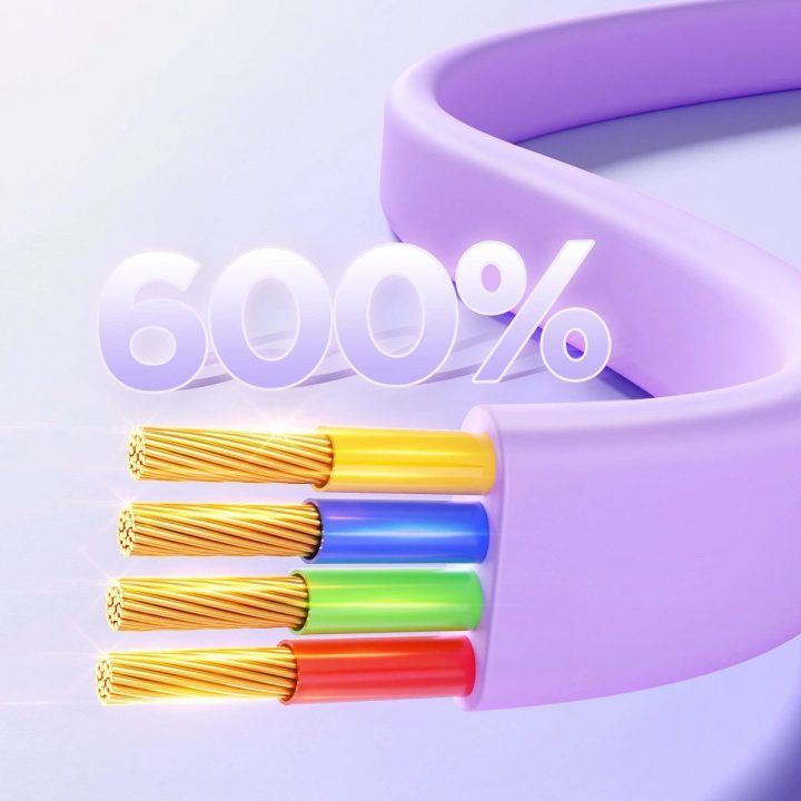 S C / Lightning / microUSB 1 m ilgio laidas - violetinės spalvos