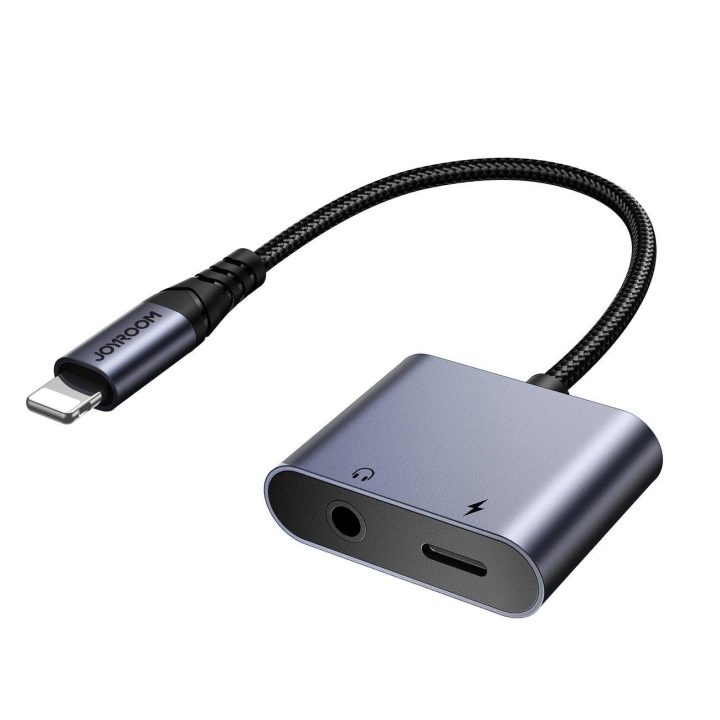 SY-L01 Lightning į Lightning / 3,5 mm mini jack DAC adapteris 2in1 - juodas