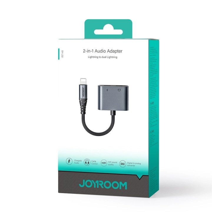 SY-L02 Lightning ir 2x Lightning DAC adapteris 2in1 - juodas