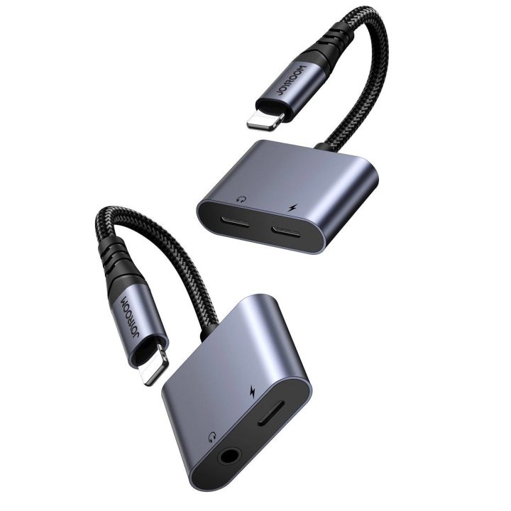 SY-L02 Lightning ir 2x Lightning DAC adapteris 2in1 - juodas