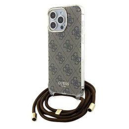 Guess Crossbody Cord 4G Print dėklas iPhone 15 Pro Max - rudas