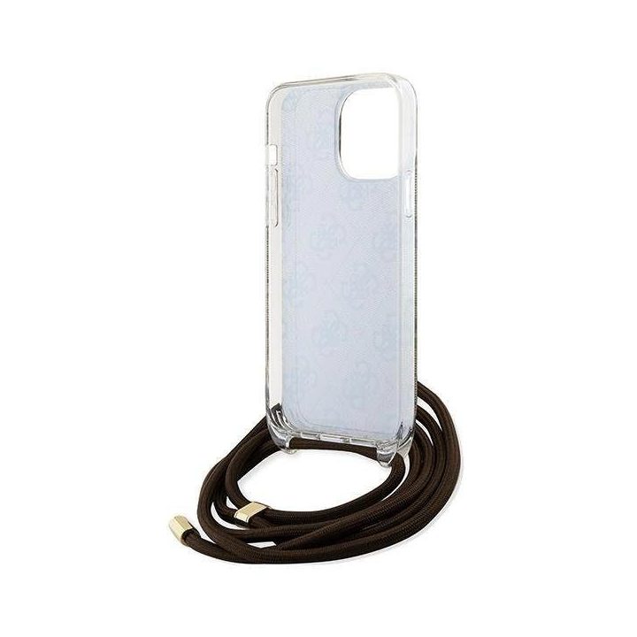 Guess Crossbody Cord 4G Print dėklas iPhone 15 Pro Max - rudas