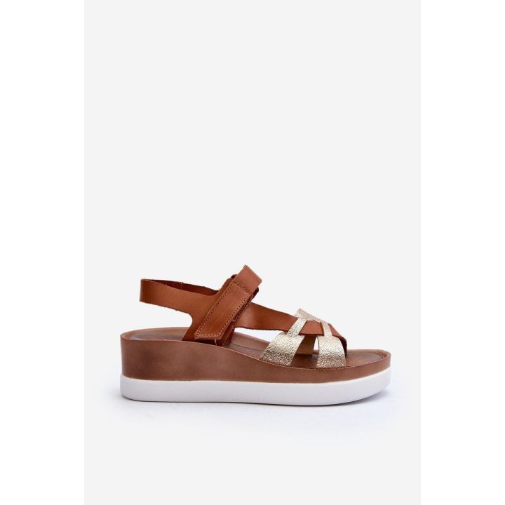 Moteriški odiniai platforminiai sandalai Brown