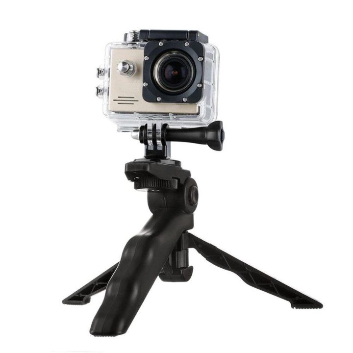 Laikiklis su mini trikoju, skirtas GoPro SJCAM veiksmo kameroms, juodas