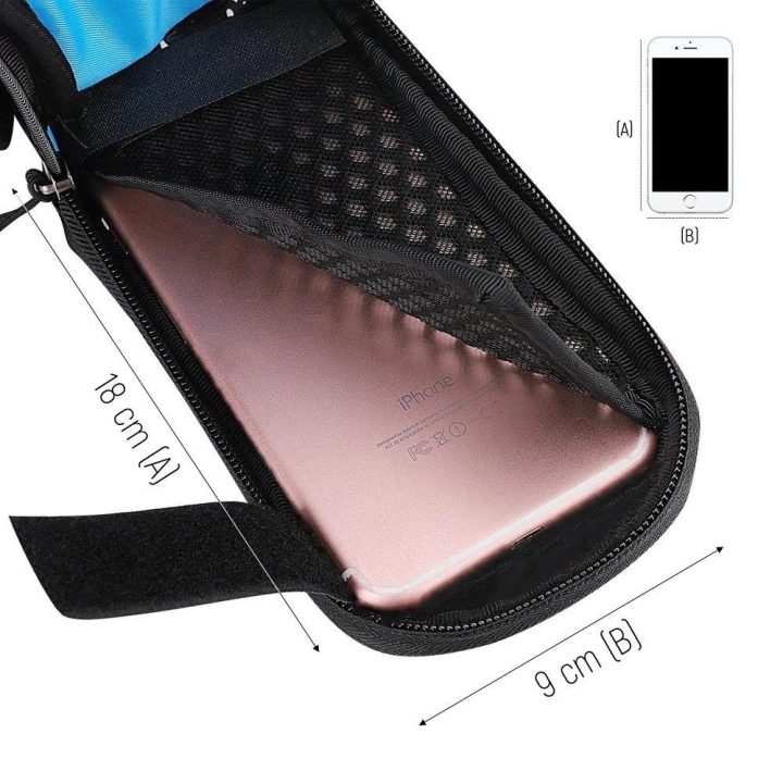 rėminis dviračių krepšys + nuimamas telefono dangtelis iki 6,5 1,5 l, juodas (WBB7BK)