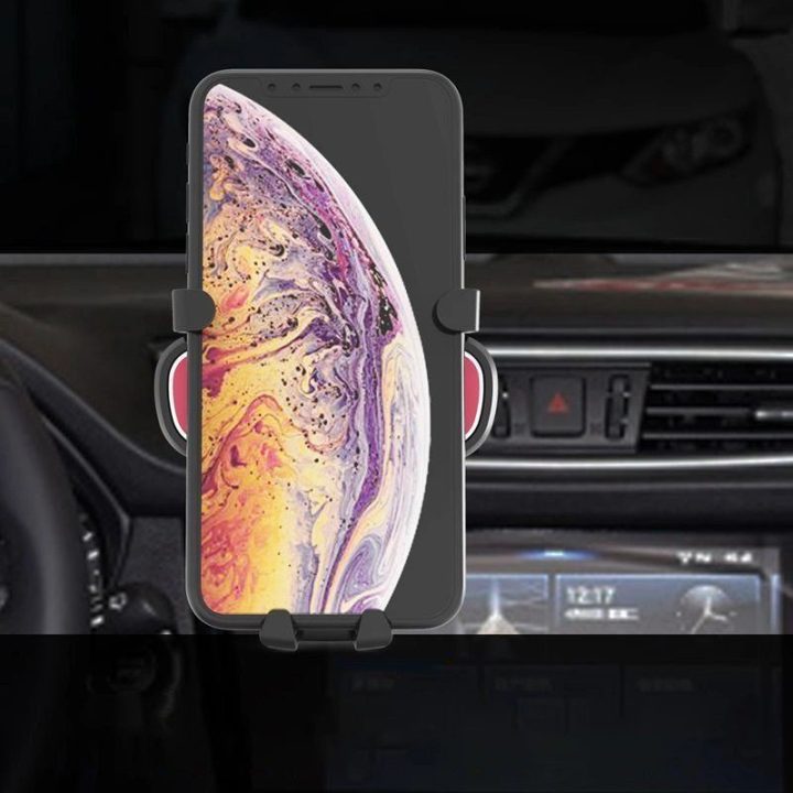 Gravitacinis išmaniojo telefono laikiklis automobilio ventiliacijos angai su oro gaivikliu, juodas (YC06)