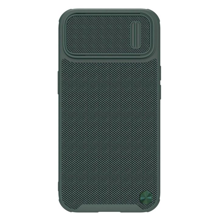 [PO grąžinimo] Nillkin Textured S Case iPhone 14 šarvuotas dangtelis su kameros dangteliu žalias