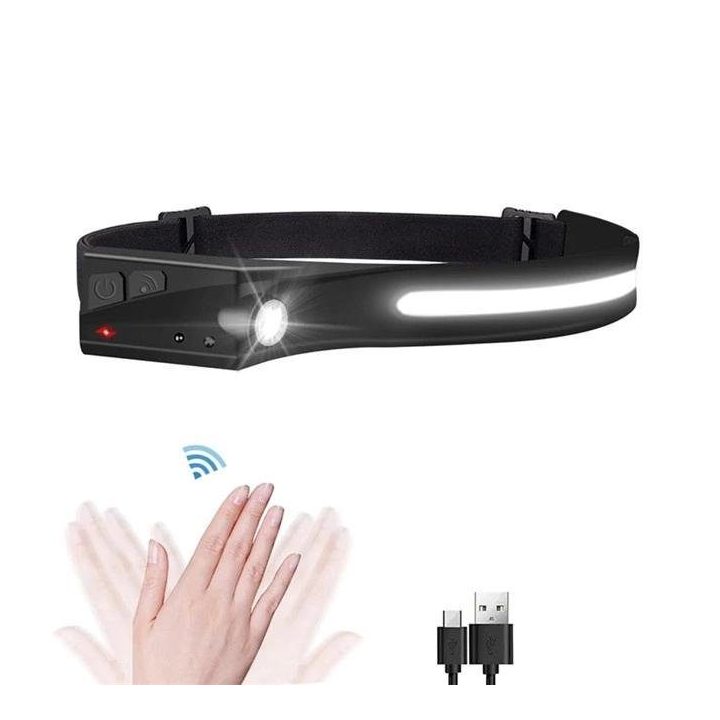 LED žibintas su IPX4 judesio jutikliu USB-C 1200 mAh - juodas