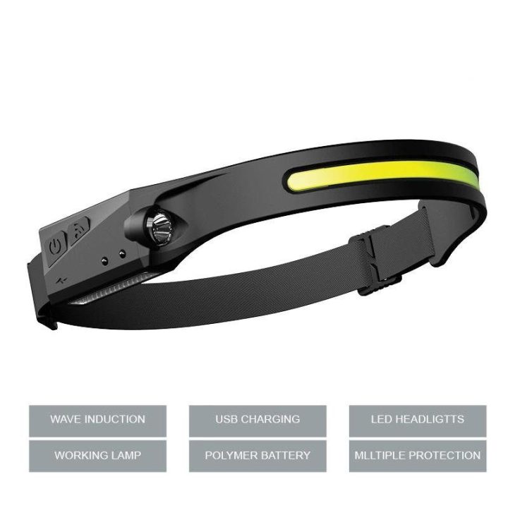 LED žibintas su IPX4 judesio jutikliu USB-C 1200 mAh - juodas