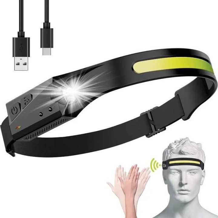 LED žibintas su IPX4 judesio jutikliu USB-C 1200 mAh - juodas