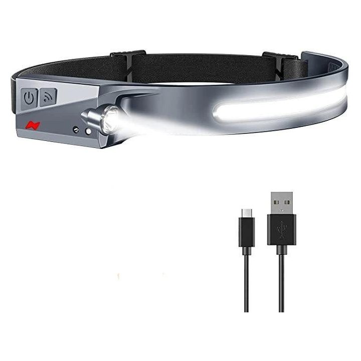 LED žibintas su IPX4 judesio jutikliu USB-C 1200 mAh - juodas