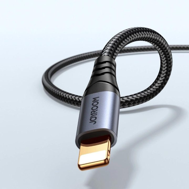 stereofoninis garso kabelis AUX 3,5 mm mini lizdas - Lightning , skirtas iPhone iPad , 1,2 m, juodas (SY-A06)