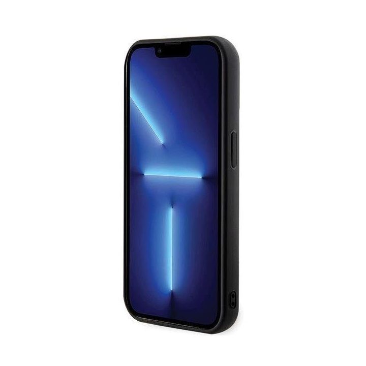 iPhone 15 Pro - juodas Karl Lagerfeld 3D guminis blizgantis dėklas su logotipu