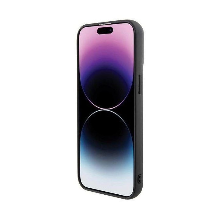 iPhone 15 Pro Max - juodas Karl Lagerfeld 3D guminis dėklas su keliais logotipais