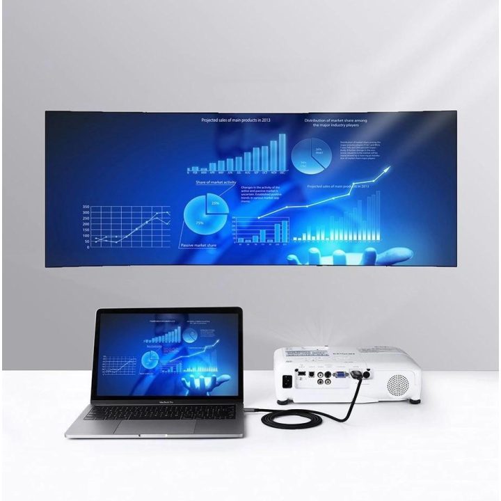 kabelis HDMI kabelis - C tipo USB 4K 60 Hz 1,5 m juodai pilkos spalvos (MM142 50570)