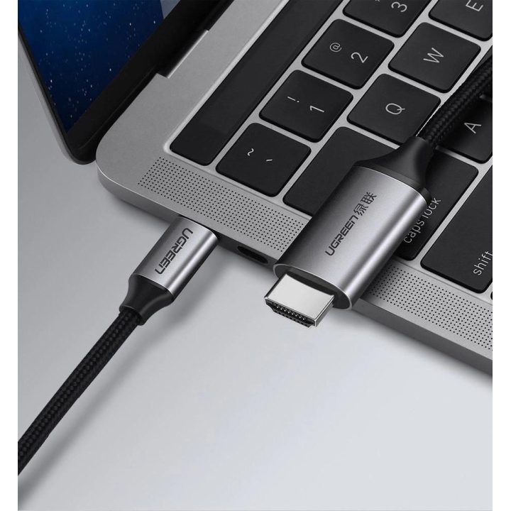 kabelis HDMI kabelis - C tipo USB 4K 60 Hz 1,5 m juodai pilkos spalvos (MM142 50570)