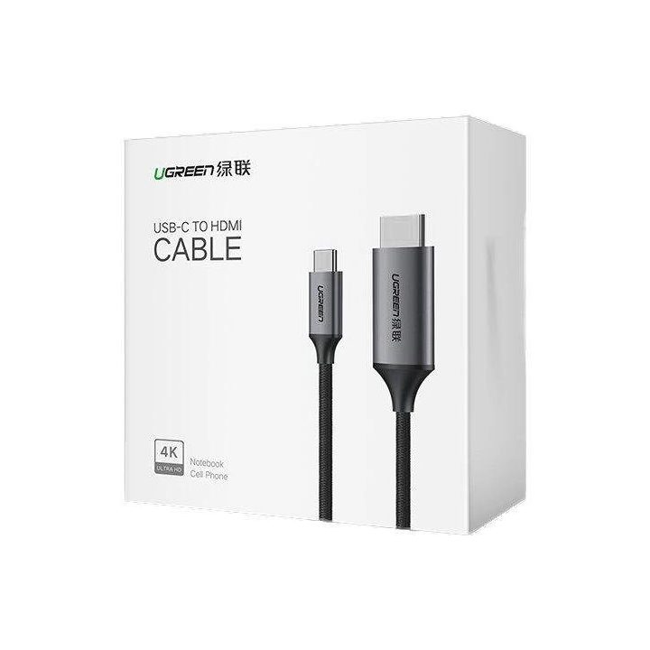 kabelis HDMI kabelis - C tipo USB 4K 60 Hz 1,5 m juodai pilkos spalvos (MM142 50570)