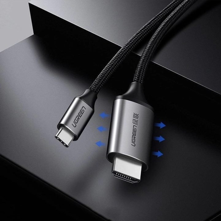 kabelis HDMI kabelis - C tipo USB 4K 60 Hz 1,5 m juodai pilkos spalvos (MM142 50570)